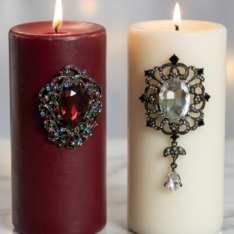 Regal Jewel-Encrusted Pillars