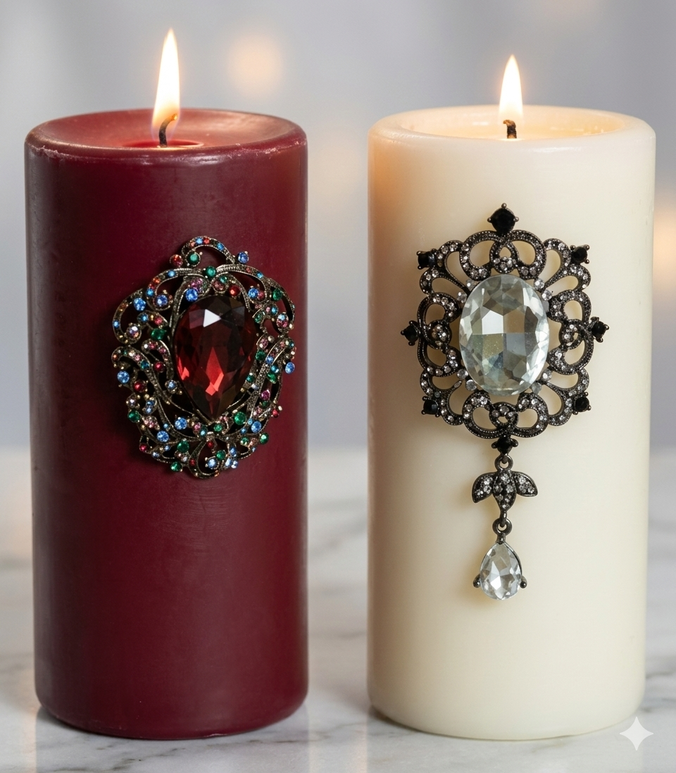 Regal Jewel-Encrusted Pillars